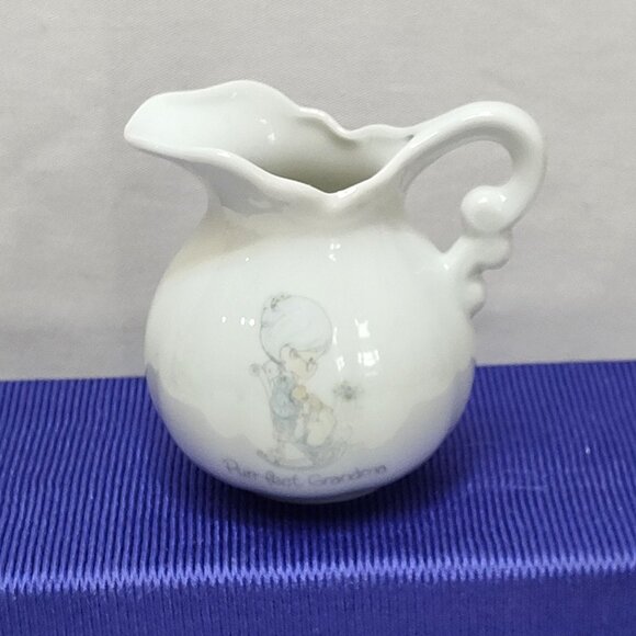 Precious Moments Purr-Fect Grandma Miniature Pitcher 1986 Porcelain Enesco VTG - Picture 1 of 6